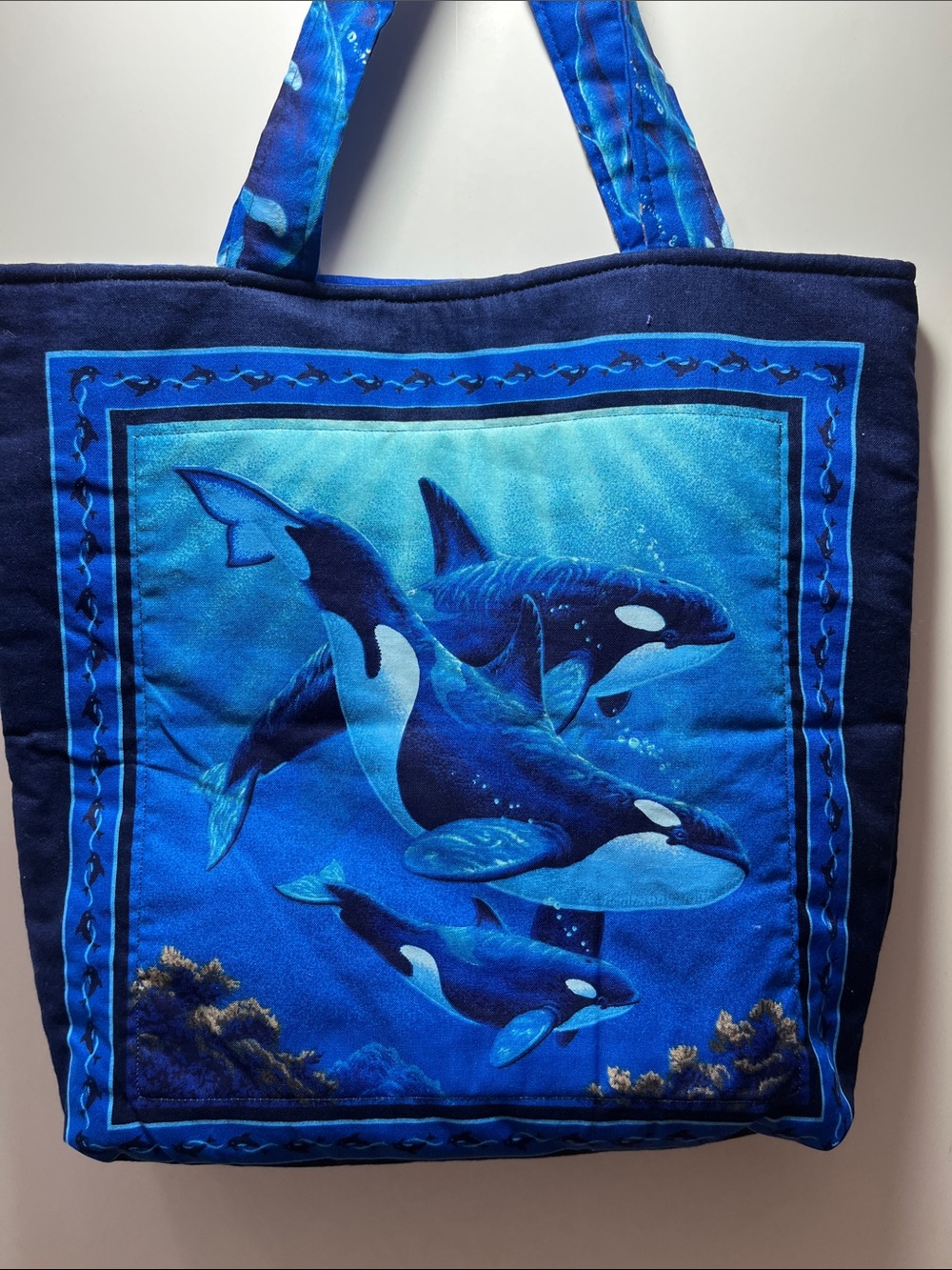 Blue Orca Whale Tote Bag